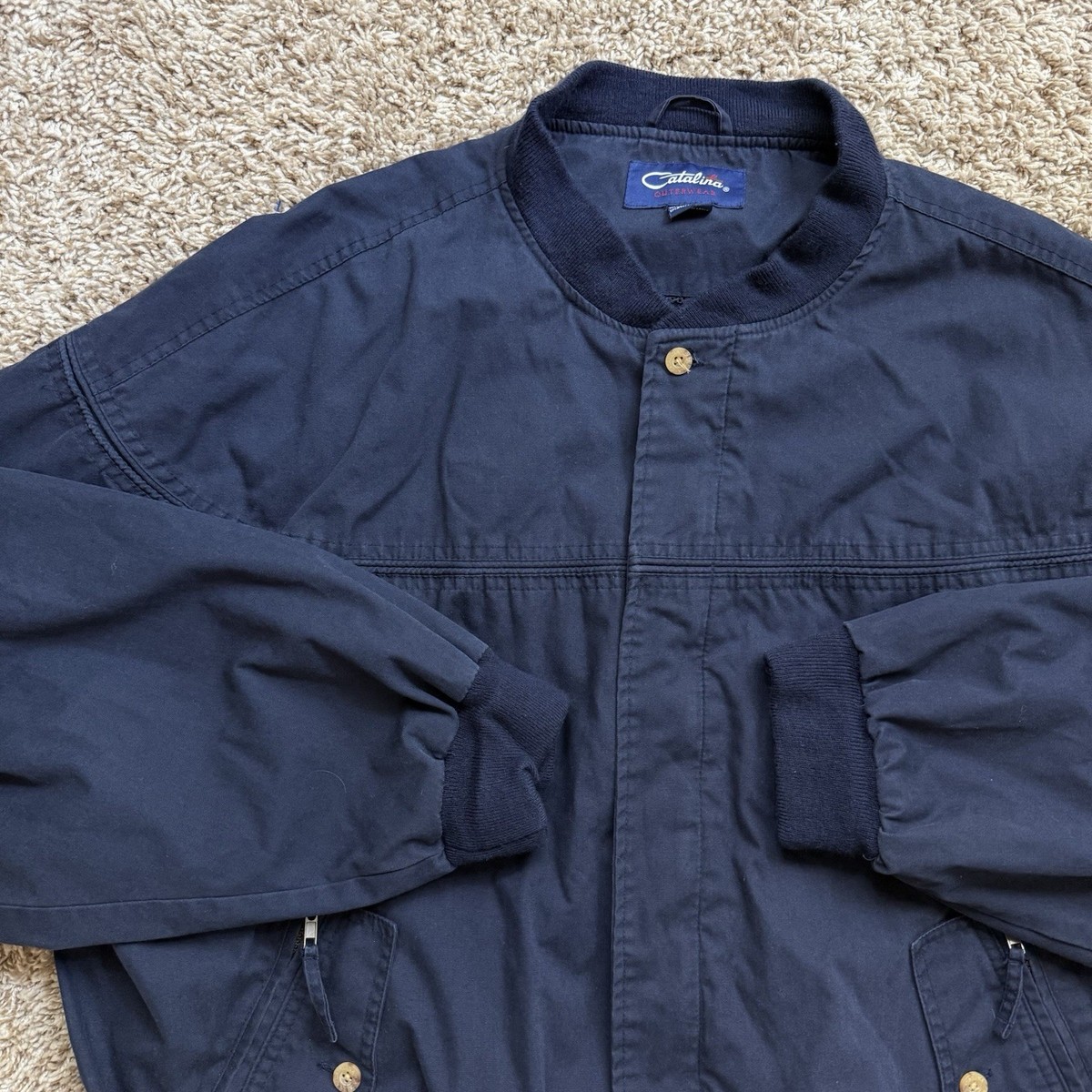 BONTON ジャケット 10A ネイビー Vintage La Paz Catalina Navy Blue Bomber Jacket Full Zip Men's
