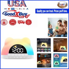 Kids Wake Up Light Alarm Clock with RGB Night Light Dual Alarms Sleep Trainin...