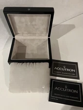 Bulova Accutron Black Lacquer  Box Manual Warranty Presentation Box