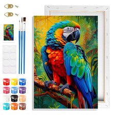 Birds Paint by Numbers Kits with Frame for Adults Beginners, DIY Animals Paint..