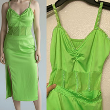 Kelle solo dance costume neon green corset leotard skirt 5348 2 piece adult LA