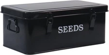 Seed Saving Box, Metal Bin, Storage Organizer, Packet Black 