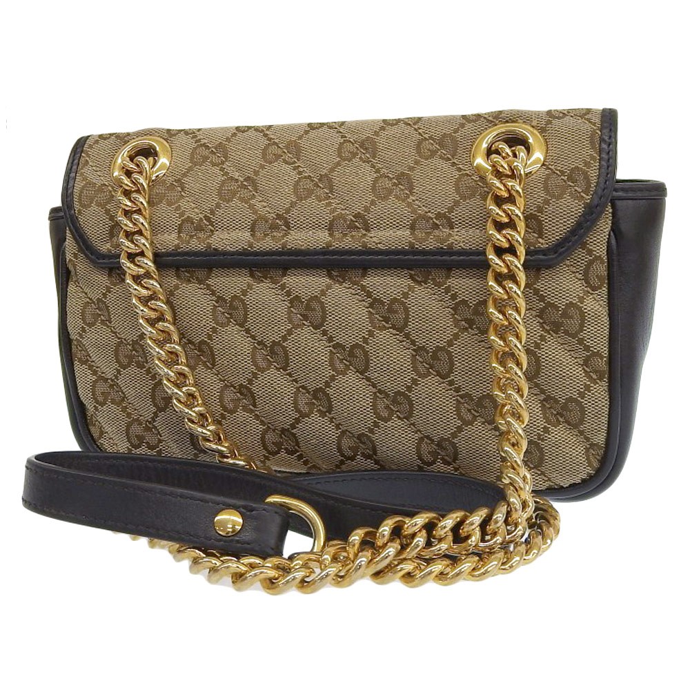ショルダーバッグ GUCCI CROSSBODY BAGS BEIGE Gucci GG Chain Shoulder Bag Beige Brown Canvas Leather