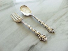 Oneida Community MODERN BAROQUE Baby Fork and Spoon Silverplate 1969