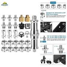 Camera Tripod Adapter Set 26Pc 1/4 to 3/8 Converter for DSLR Monopods