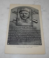 1953-1955 Type I Baseball Hall of Fame Plaque Tom McCarthy Exhibit Postcard