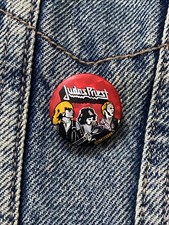 Judas Priest Pinback Vintage Button Badge British Heavy Metal Music Band Pin#221