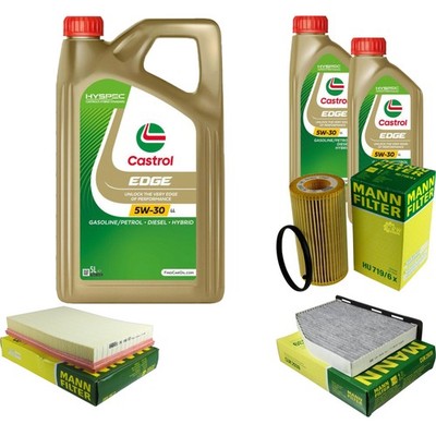 INSPEKTIONSKIT FILTER CASTROL 7L ÖL 5W30 für Audi Q3 8U RS 2.5 quattro 2.0 TTS