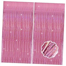 2 Pack Streamers Birthday Decorations Glitter 78.7"L x 39.4"W Pack of 2 Pink