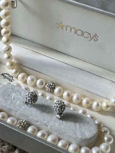 Macy’s Cultured Freshwater Pearl Woven Necklace, Bracelet &Earrings Set - Picture 4 of 6