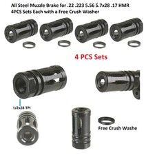 4xCompact Low Concussion 1/2x28 TPI Muzzle Brake Compensator W Washer For 5.7x28