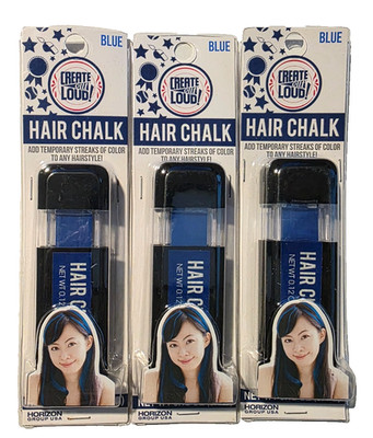 Hair Chalk Blue Color Create Out Loud by Horizon 3.4g each LOT OF 3