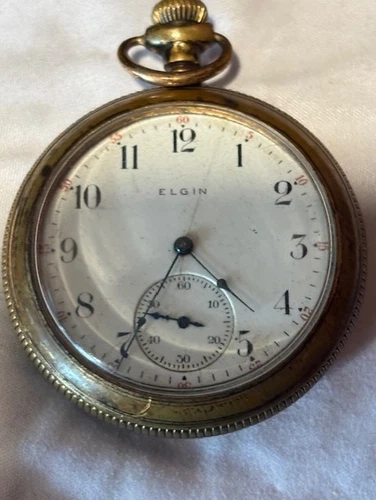 Antique 1905 Elgin 291 16s 7J Pocketwatch for repair. Likely GF case