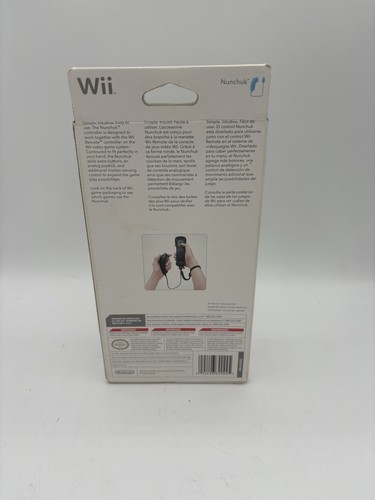 Nintendo Wii Nunchuck Black Genuine Official OEM Brand New In Box Factory Sealed - Picture 2 of 2
