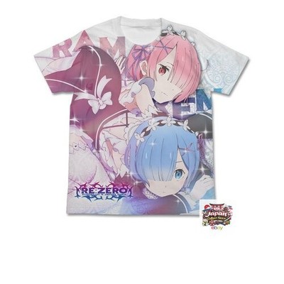 Re:Zero Starting Life in Another World Ram & Rem Full Graphic T-Shirt White XL