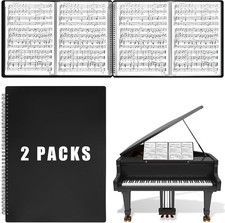 2 Pack Sheet Music Folder 4 Pages Expand Piano Sheet Music Binder 60 Sleeves ...