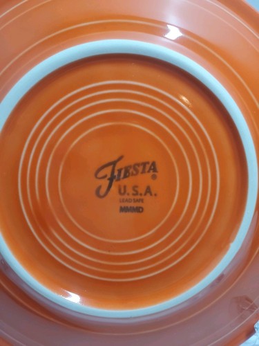 Homer Laughlin Fiesta Poppy Orange Red 7” Bread Plate Seconds Desert Salad - Picture 2 of 2