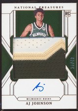 2024 NATIONAL TREASURES AJ JOHNSON RPA PATCH JERSEY AUTO AUTOGRAPH /49!