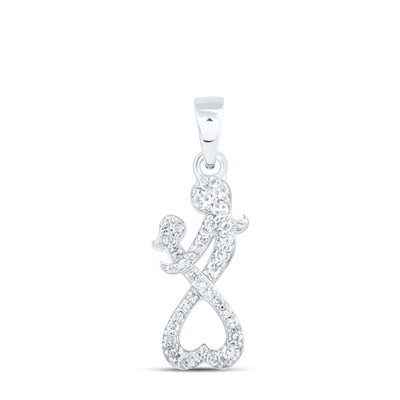 0.14 Ctw Natural Diamond Mom Mother Day Gift Heart 10k White Gold