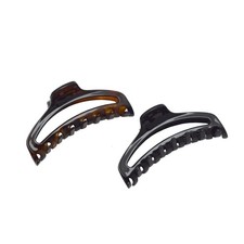 French Slim Small Tortoise Shell Brown Black Celluloid Jaw Hair Claw Clip