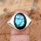 Labradorite Ring 925 Sterling Silver Men's Ring Statement Ring Gemstone Ring