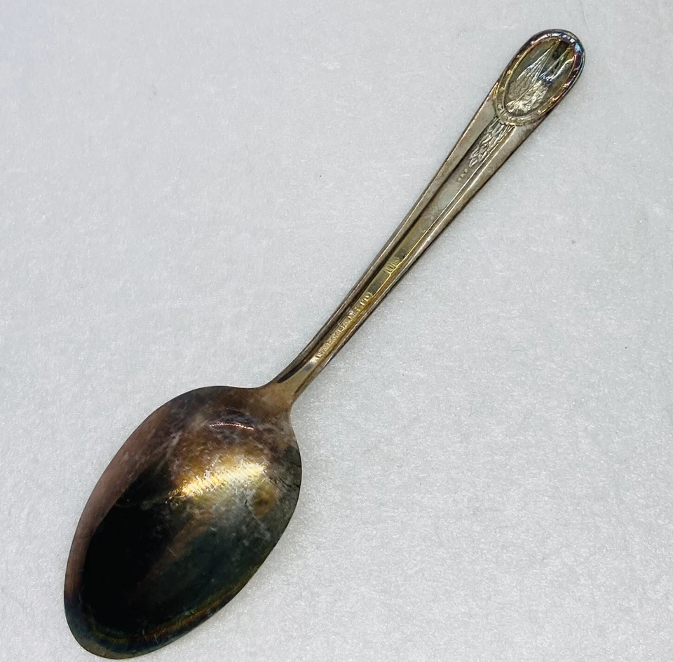 "Cuchara plateada vintage WM Rogers George Washington 6"" arte decorativo 25" Foto 4 de 4