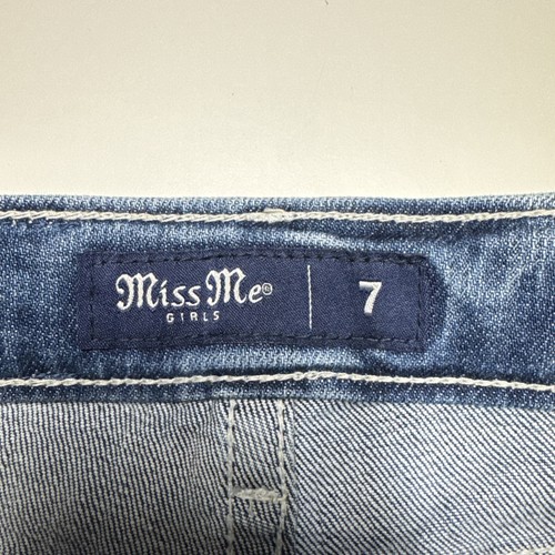Miss Me Los Angeles Blue jeans Girls Criss Cross Sequin Shorts Size 7 NWT - Picture 4 of 10