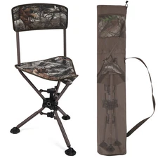 KEMIMOTO 360° Folding Swivel Hunting Chair Blind Chair Foldable Stool Tripod