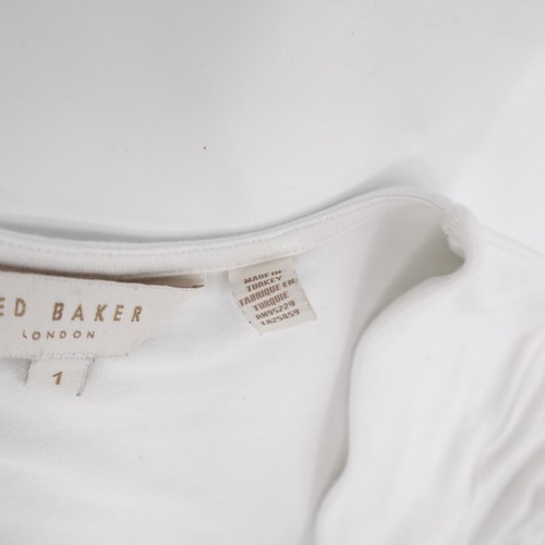 Ted Baker Shirt Womens 1 White Blouse Short Sleeve Square Neck - Bild 4 von 10