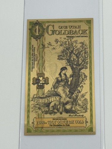 2019 Utah 1 Goldback *FIRST YEAR OF ISSUE* (Prudentiae, Prudence) - Picture 3 of 7