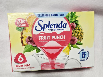New Splenda ''Fruit Punch'' Pitcher Perfect Zero Sugar Drink Mix 6 Liquid Pods