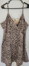 Alredine, Womens Cheetah Print Tank Dress With Side Zipper, Size XXL