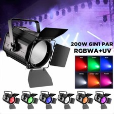 200W RGBWA UV 6IN1 LED Par Stage Lighting DMX COB Par Can DJ Audience Blinder