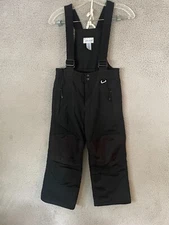 Slalom Youth Unisex Snow Coverall Suspender Pants, Black Size Small