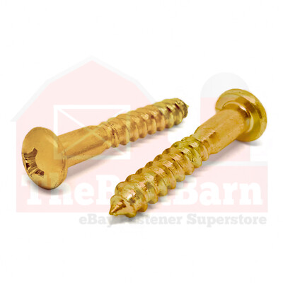 #ad #6 Brass Phillips Round Head Wood Screws Choose Length amp; Qty $339.76