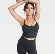 Women's Light Support Allover Cozy Cami Sports Bra, All in Motion Heathered Sz S