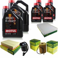 MANN-FILTER Inspektionspaket 14L Motul 5W-30 8100 X-Clean+ FüR Mercedes Sprinter