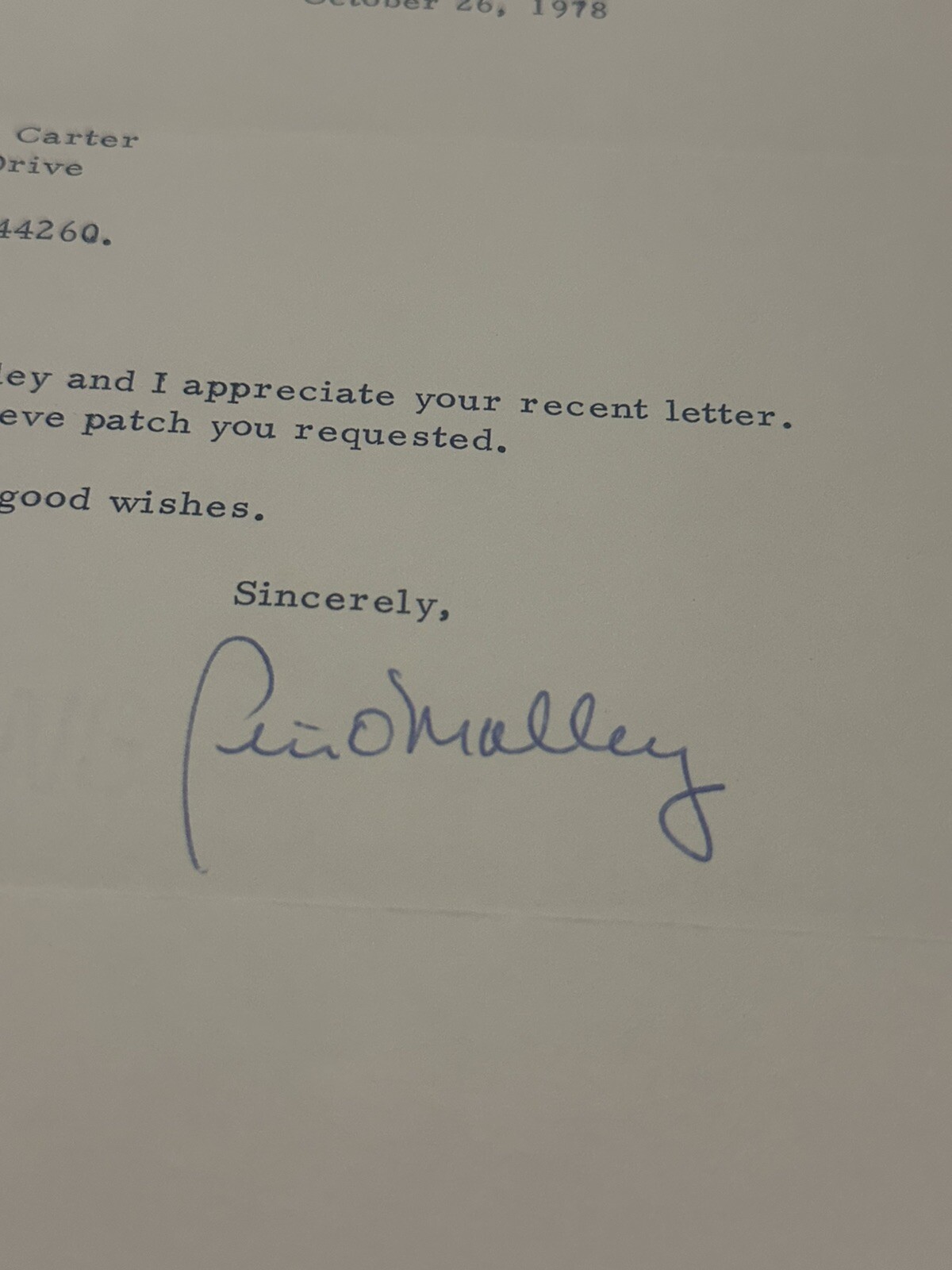 1977 Los Angeles Dodgers Peter O'Malley Signed Letter Rare - image 2