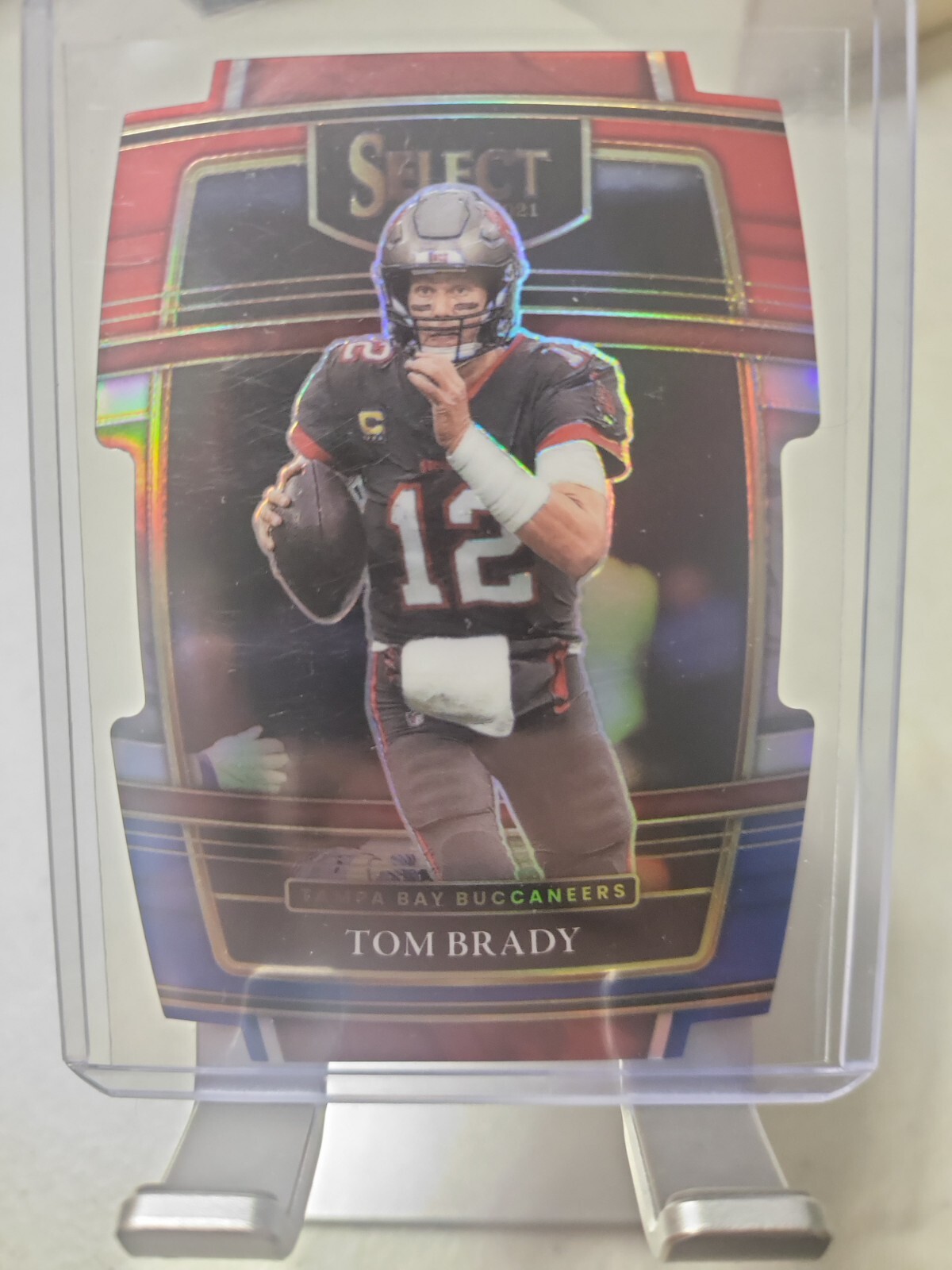 2021 Panini Select Tom Brady Red Blue Die-Cut Concourse #1 SP Buccaneers