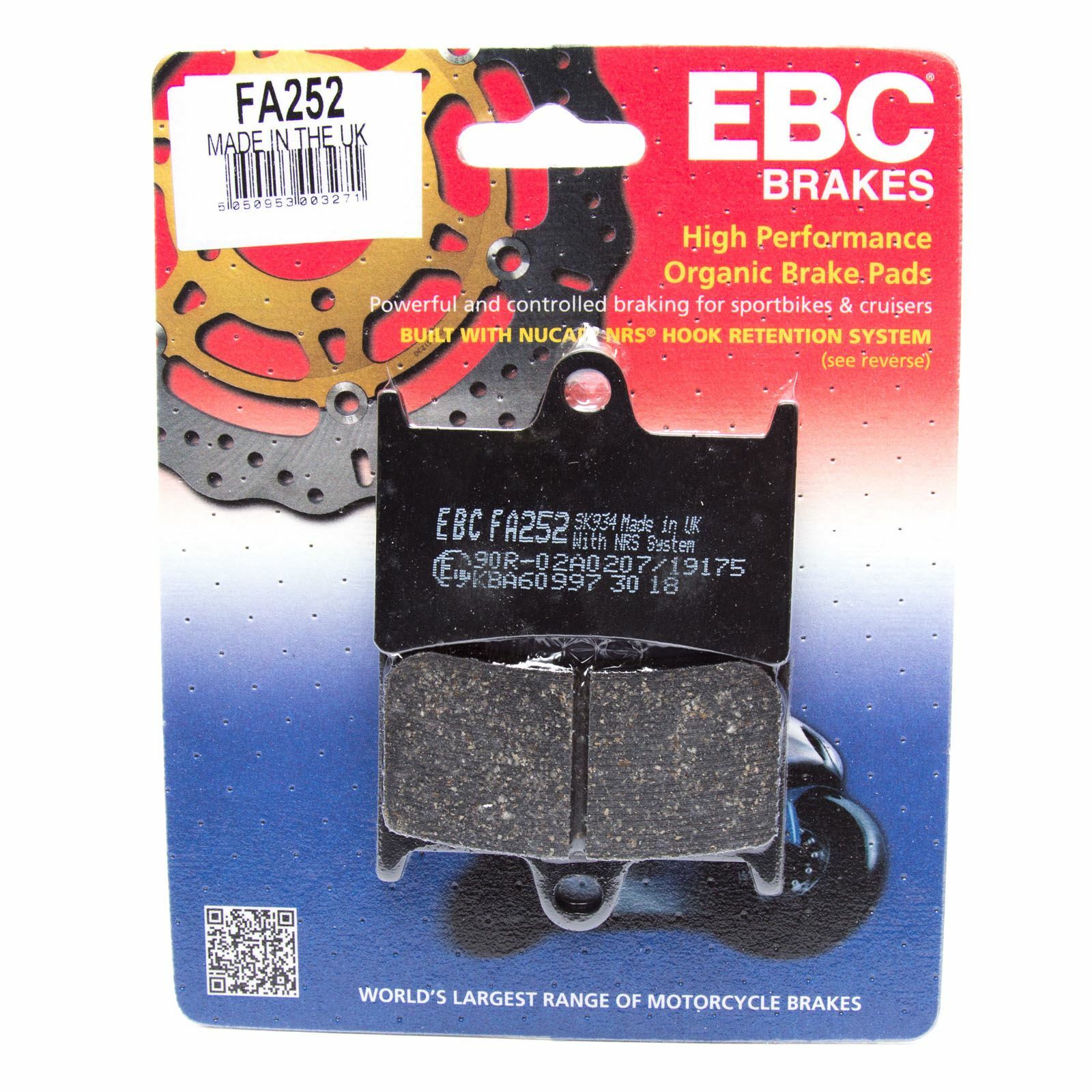 EBC FA252 Organic Motorcycle Brake Pads for Yamaha XV 1900 A Midnight Star 06-08
