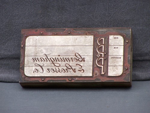 Vintage Printers Block Printing Letterpress Bermingham & Prosser Co Dayton Ohio