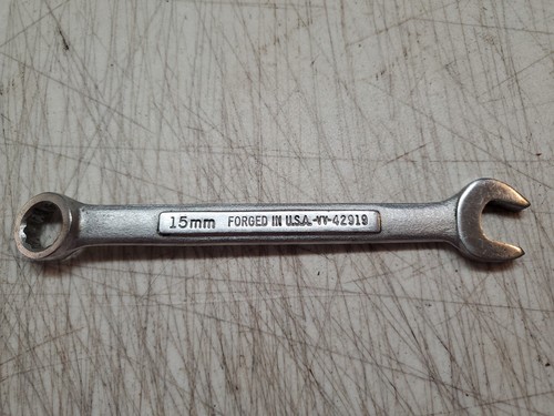 Vintage Craftsman Tools -VV- 42919 Metric Combination Wrench 15mm - Picture 4 of 7