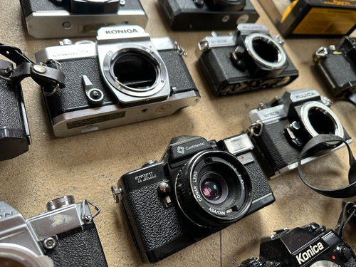 20 Vtg Rare Film SLR Camera Bodies Konica Minolta Yashica Kodak Polaroid Pentax+ - Picture 11 of 19