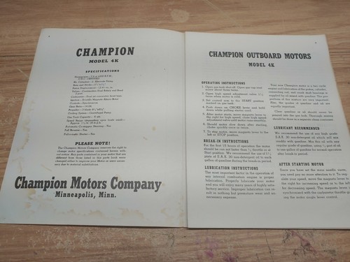 Champion 4K De Luxe Operating Instructions & Replacement Parts 7.9 HP Manual - Picture 3 of 4