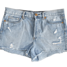 Blank NYC Distressed Frayed Button Fly High Rise Cut Off Jean Shorts Size 30