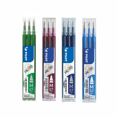 Pilot Frixion Ball Ersatzminen 0.7 -3x grün,3x weinrot,3x schwarzblau,3x skyblue