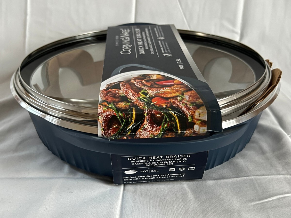 Lodge CorningWare QuickHeat 4-QT Braiser Cast Aluminum With