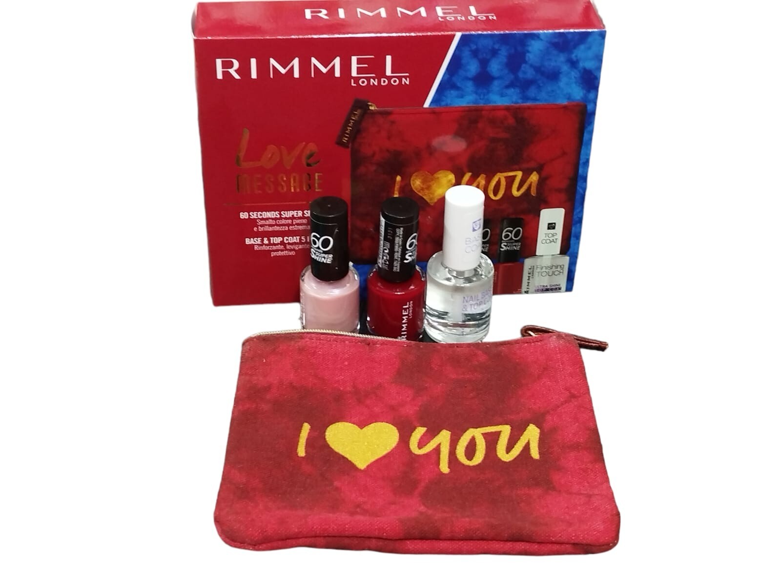 rimmel london love message smalto base & top coat e pochette