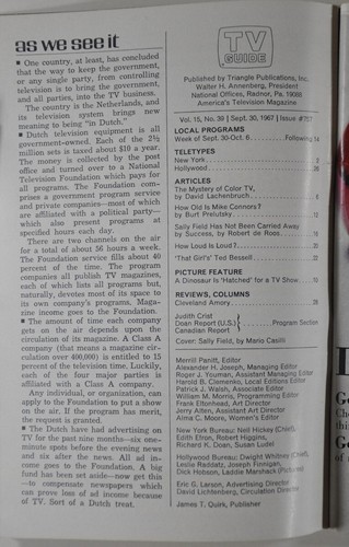 TV Guide September 1967 Sally Field The Flying Nun [NO MAILING LABEL] - Picture 5 of 19