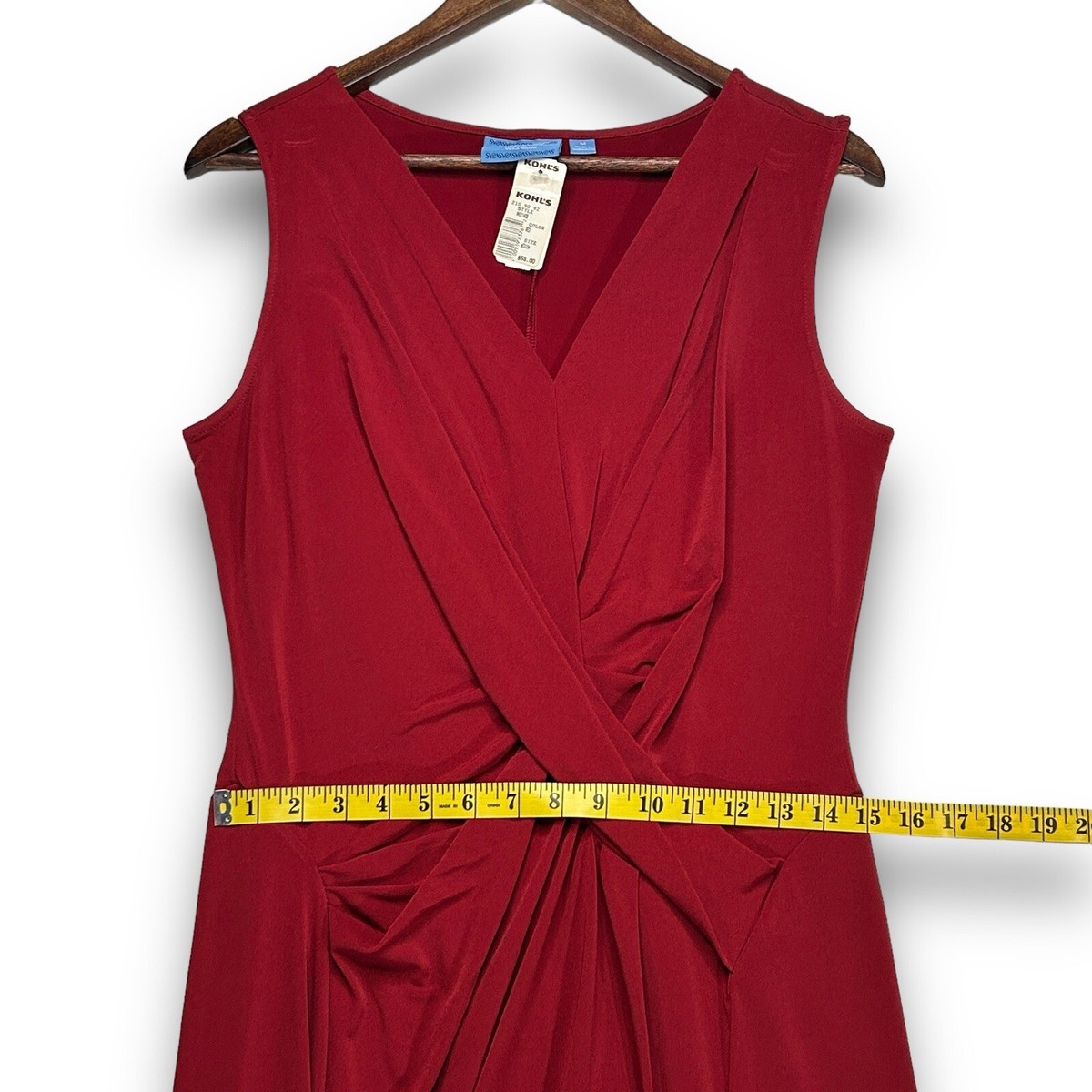 SIMPLY VERA VERA WANG Red Criss Cross Dress Draped Knee SIMPLY VERA VERA WANG Red Criss Cross Dress Draped Knee